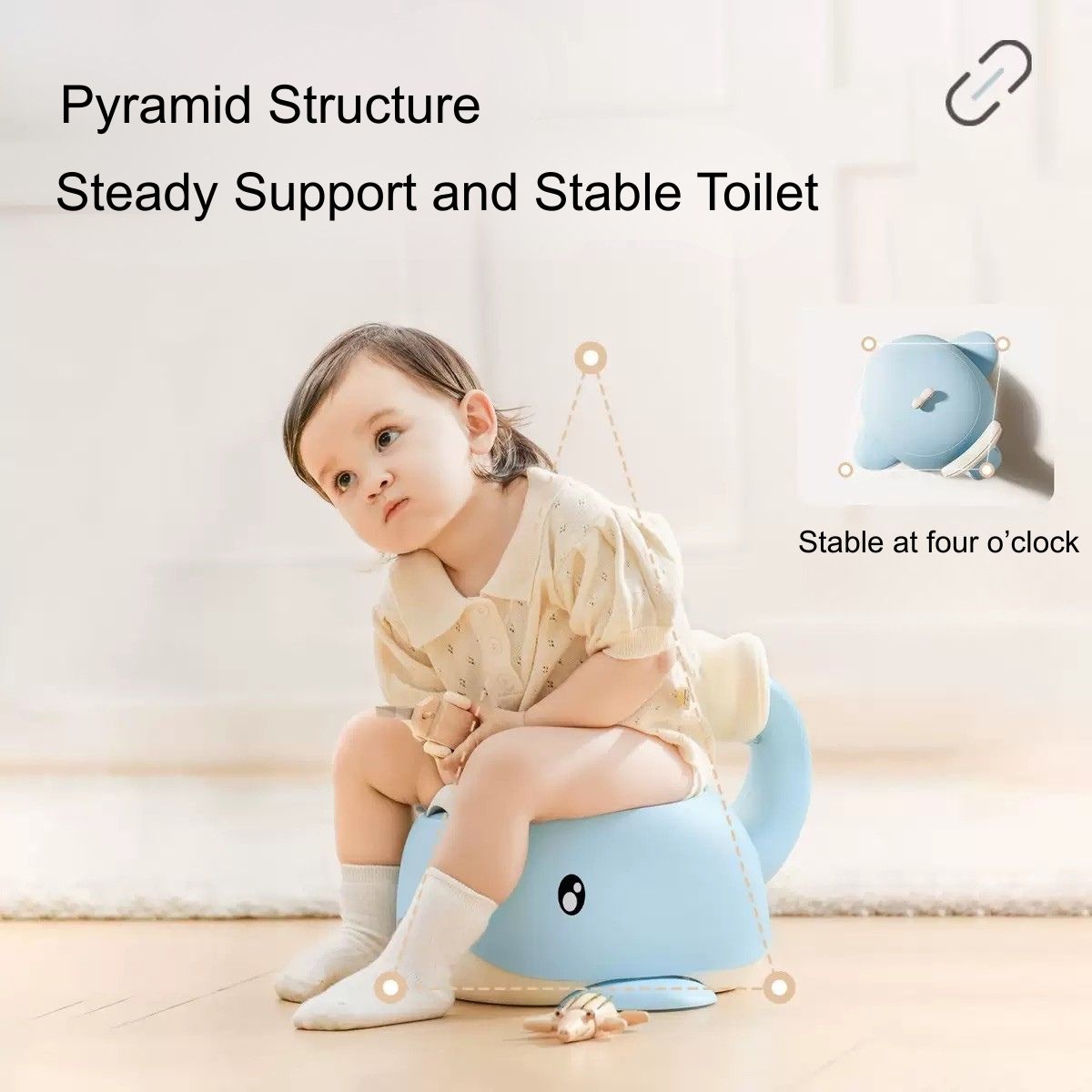 Baby Dolphin Potty Trainer | Splash-Proof & Stable Design | Eco-Friendly PP | Easy to Clean | 6 Months – 6 Years