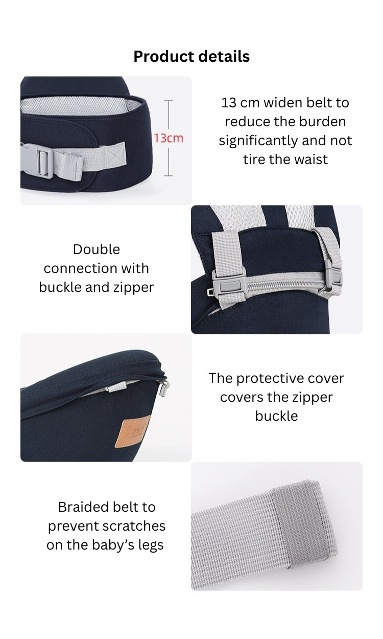 Printed 2-in-1 Baby Carrier with Waist Stool – Ergonomic Hip Seat Carrier for 0–3 Years thumbnail