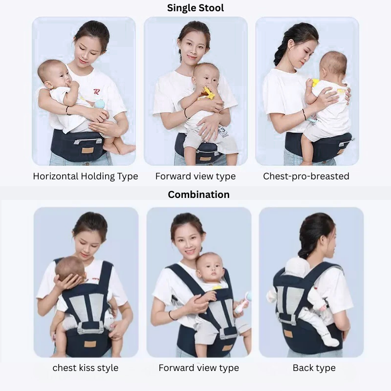 2-in-1 Baby Carrier with Waist Stool – Ergonomic Hip Seat Carrier for 0–3 Years thumbnail