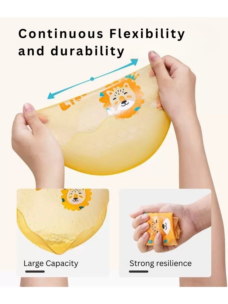 Baby Silicone Bib | Food-Grade | Heat Resistant 200°C | Adjustable Neck | Anti-Spill 3D Pocket | BPA-Free & Odourless thumbnail