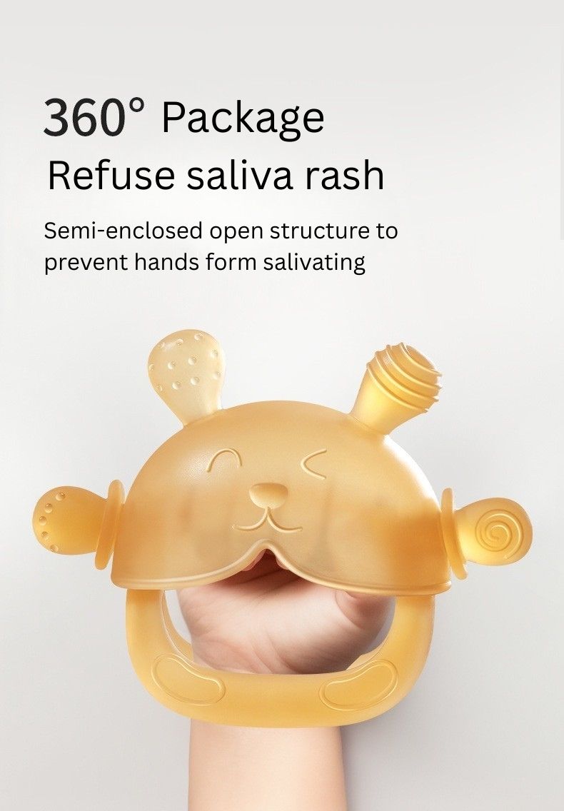 Baby Teether Anti-Gag Safety | Semi-Enclosed Design | 360° Protection | BPA Free | For Infants & Toddlers thumbnail