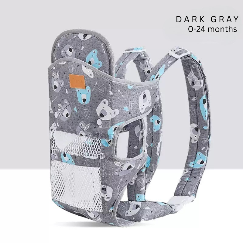 Patterned Baby Carrier 4-in-1strap – Combed Cotton Ergonomic Carrier for 0–36 Months