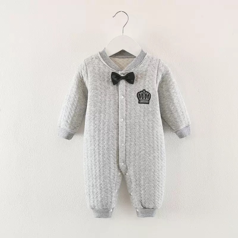 Baby Romper Set with Bow Tie | Soft Cotton Full Sleeve Onesie | Newborn to Toddler thumbnail