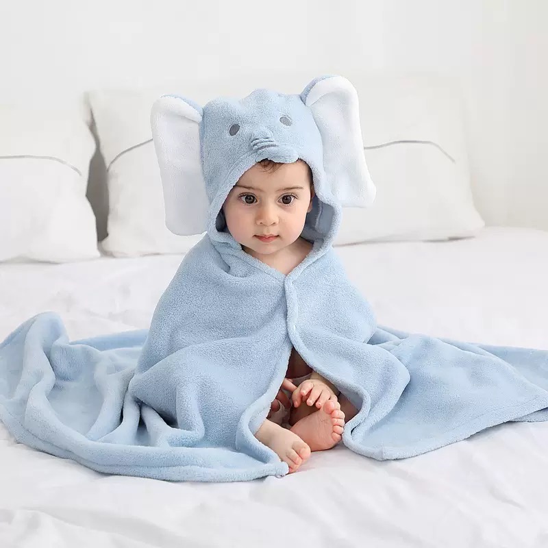 Baby Towel Hooded Elephant & Unicorn Design | Soft & Absorbent Bath Towel for Newborn | Elephant & Unicorn Designs | 0–36 Months thumbnail