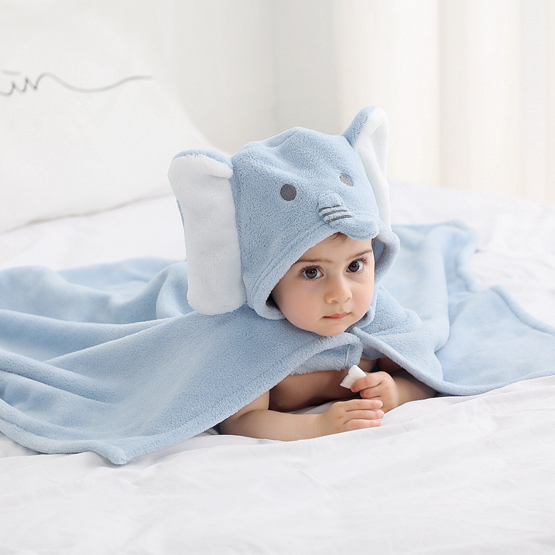 Baby Towel Hooded Elephant & Unicorn Design | Soft & Absorbent Bath Towel for Newborn | Elephant & Unicorn Designs | 0–36 Months thumbnail