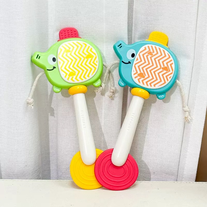 Elephant Teether Rattle Toy for Babies | Soft Silicone | Built-in Whistle | Teething & Sensory Toy | BPA Free thumbnail