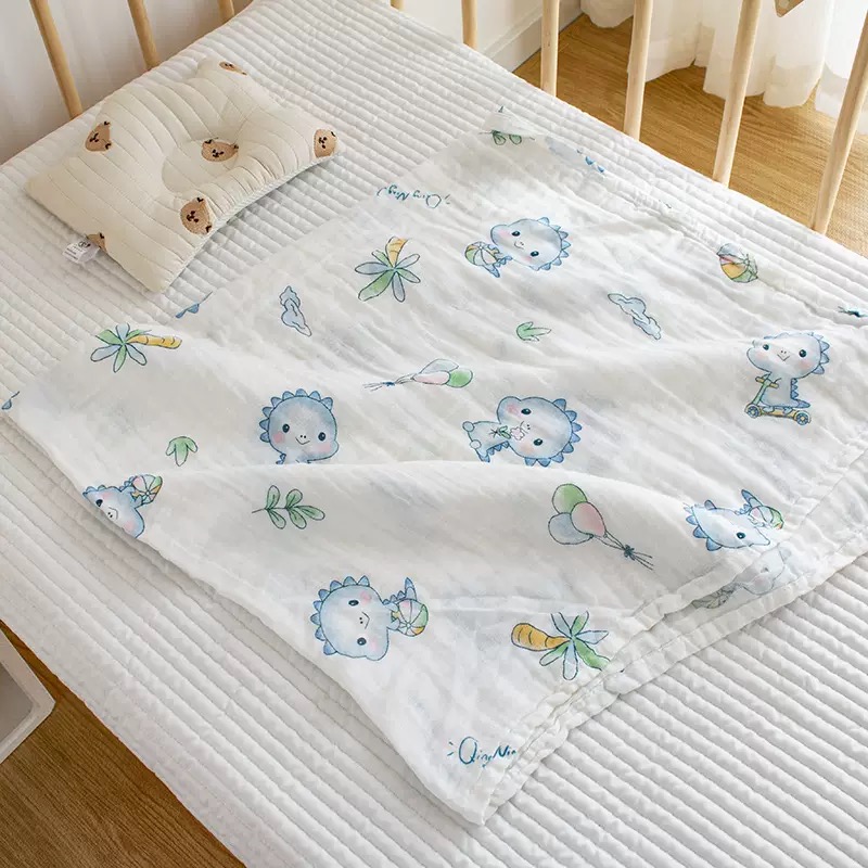 Baby Summer Gauze Blanket | Soft Breathable Cotton Muslin | Class A Standard | Lightweight Receiving Swaddle | Multiple Cute Prints thumbnail