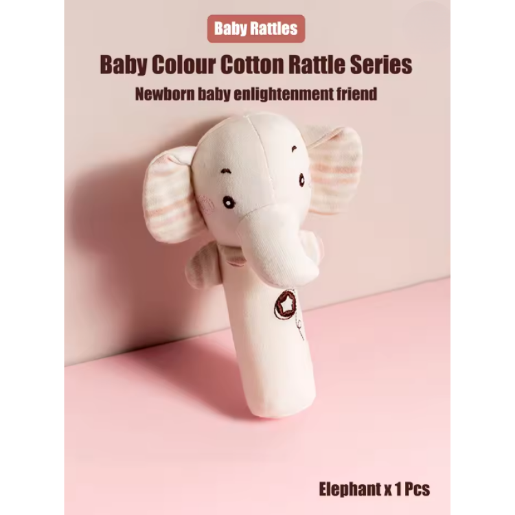GBEE Baby Plush Rattle Toy | Soft Cartoon Animal Handbell | Cute Cloth Stuffed Sensory Toy for Newborn 0-12 Months