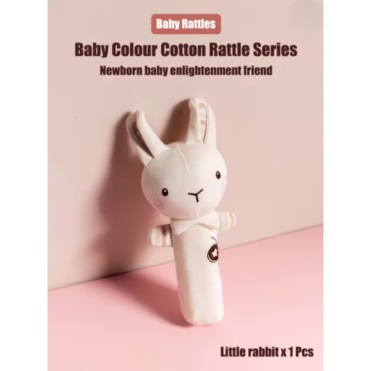 GBEE Baby Plush Rattle Toy | Soft Cartoon Animal Handbell | Cute Cloth Stuffed Sensory Toy for Newborn 0-12 Months thumbnail