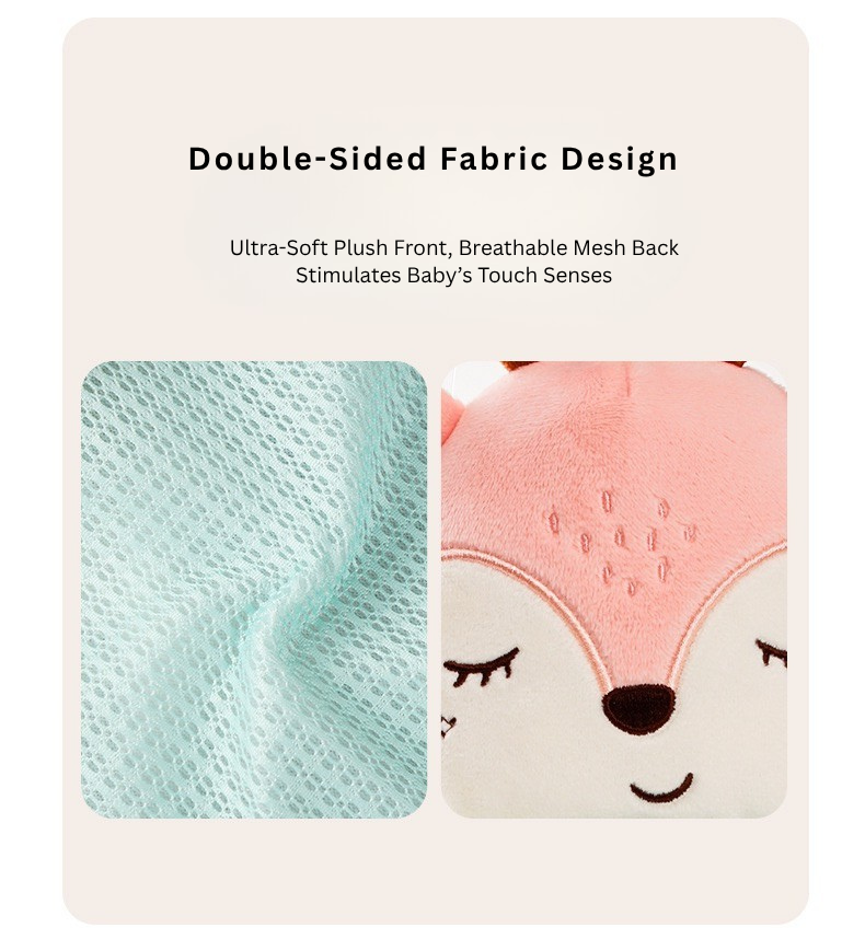 Baby Soothing Palm Plush Toy | Red Bean Heating Pad | Anti-Startle Sleep Companion | Soft Crinkle Doll for Newborn 0M+ (Zebra/Deer) thumbnail