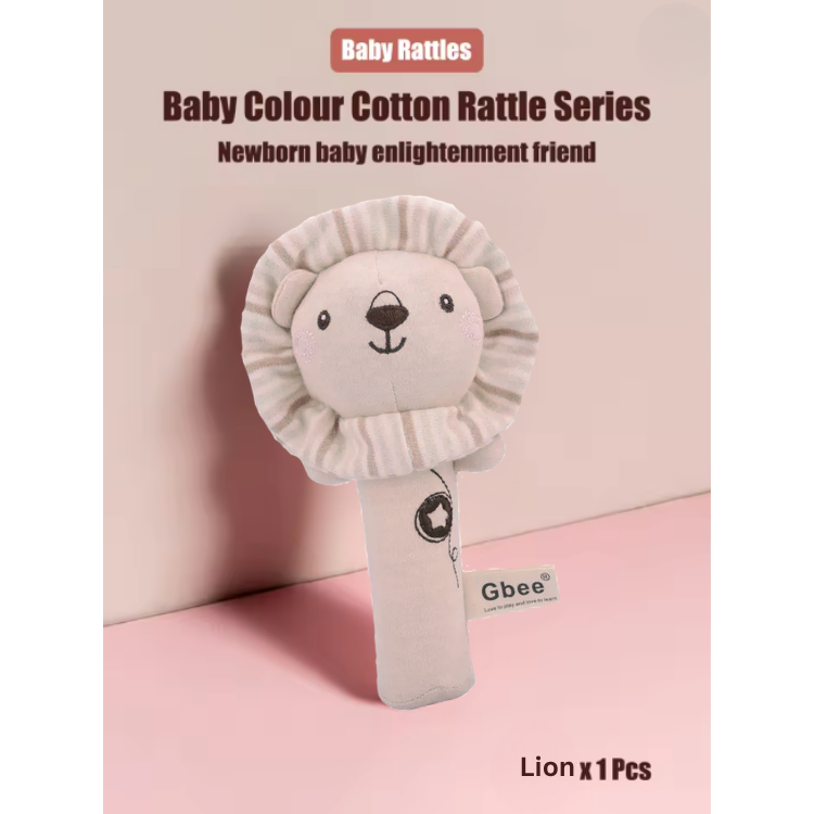 GBEE Baby Plush Rattle Toy | Soft Cartoon Animal Handbell | Cute Cloth Stuffed Sensory Toy for Newborn 0-12 Months thumbnail