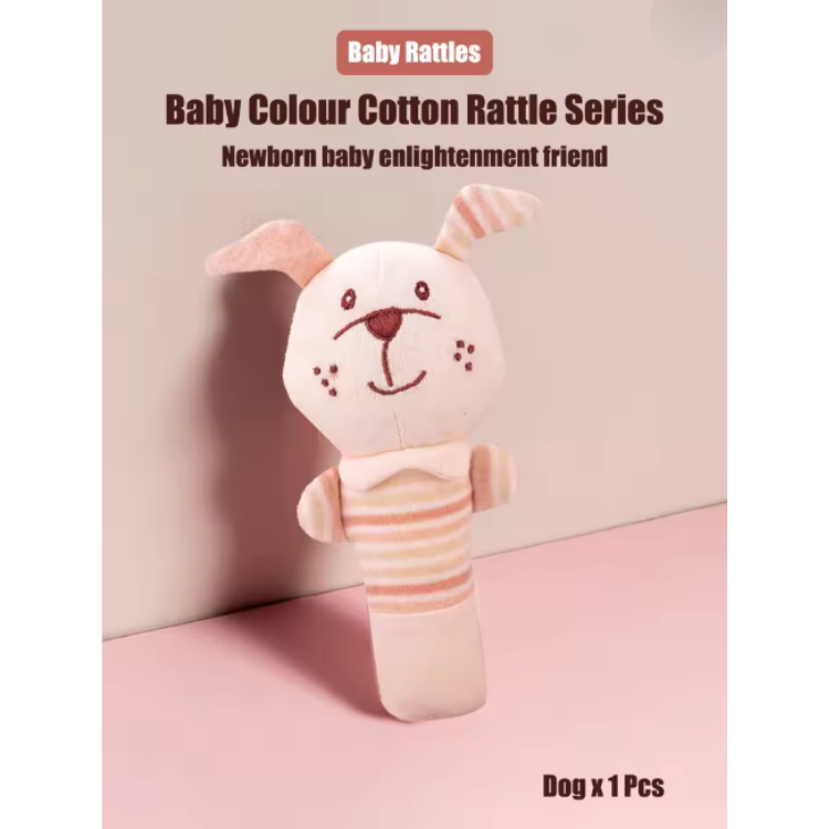 GBEE Baby Plush Rattle Toy | Soft Cartoon Animal Handbell | Cute Cloth Stuffed Sensory Toy for Newborn 0-12 Months thumbnail