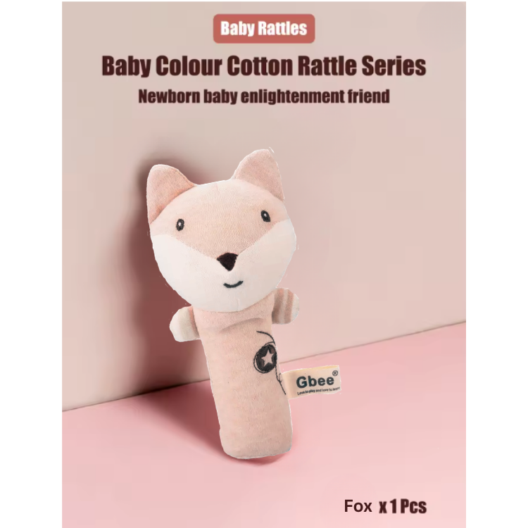 GBEE Baby Plush Rattle Toy | Soft Cartoon Animal Handbell | Cute Cloth Stuffed Sensory Toy for Newborn 0-12 Months thumbnail