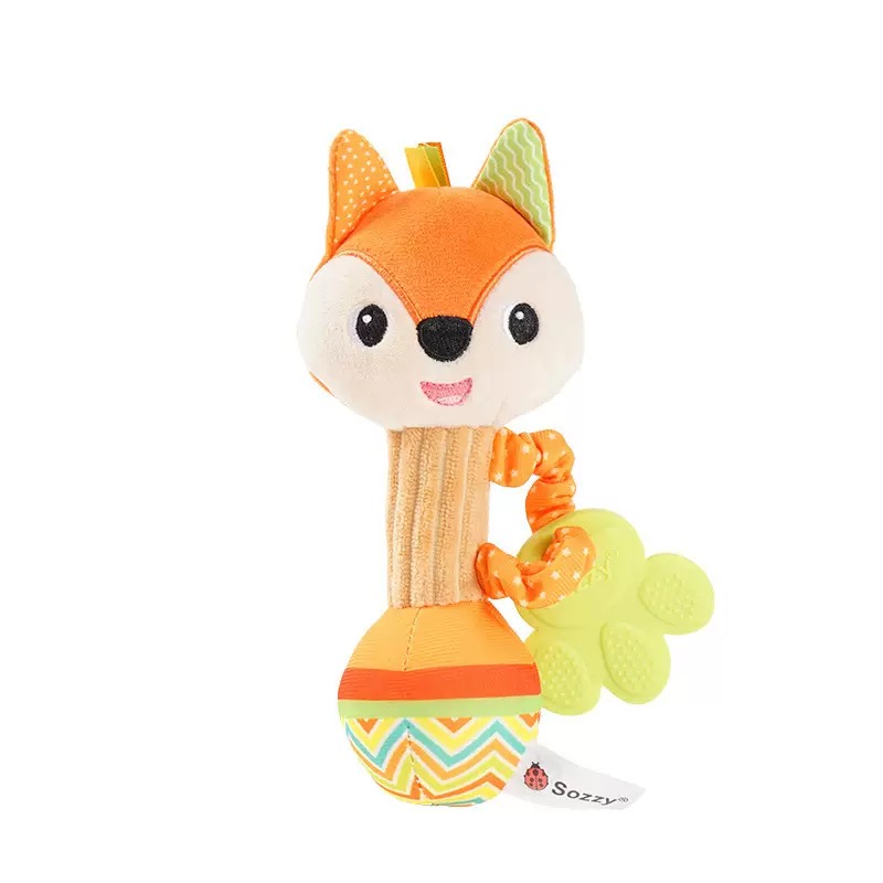 Baby Rattle Toy Set for 0–6 Months | Soft Plush Animal Hand Grip Rattles | Crinkle & Squeaky Sensory Toys for Newborn Infants thumbnail
