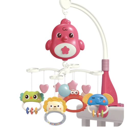 Owl Bedside Bell | Baby Musical Crib with Projector Lights & Music Box – Rotating Hanging Bed Bell Toy for Newborns (0M+) thumbnail