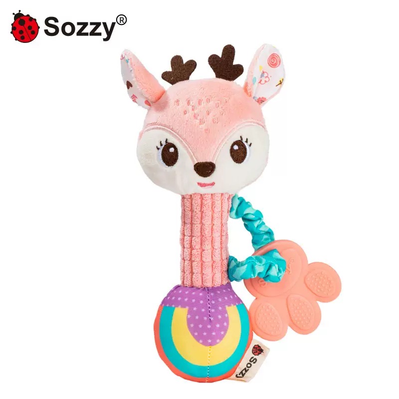 Baby Rattle Toy Set for 0–6 Months | Soft Plush Animal Hand Grip Rattles | Crinkle & Squeaky Sensory Toys for Newborn Infants thumbnail