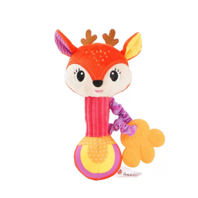 Baby Rattle Toy Set for 0–6 Months | Soft Plush Animal Hand Grip Rattles | Crinkle & Squeaky Sensory Toys for Newborn Infants thumbnail