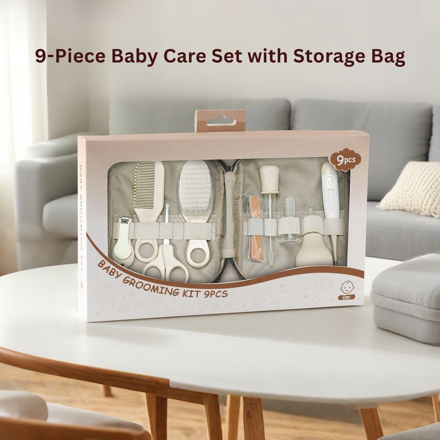 9 in 1 Baby Grooming & Hygiene Care Set with Storage Bag | Nail Clipper, Hair Care & Oral Care Kit for Newborn Baby 0–12 Years | Portable Baby Care Kit