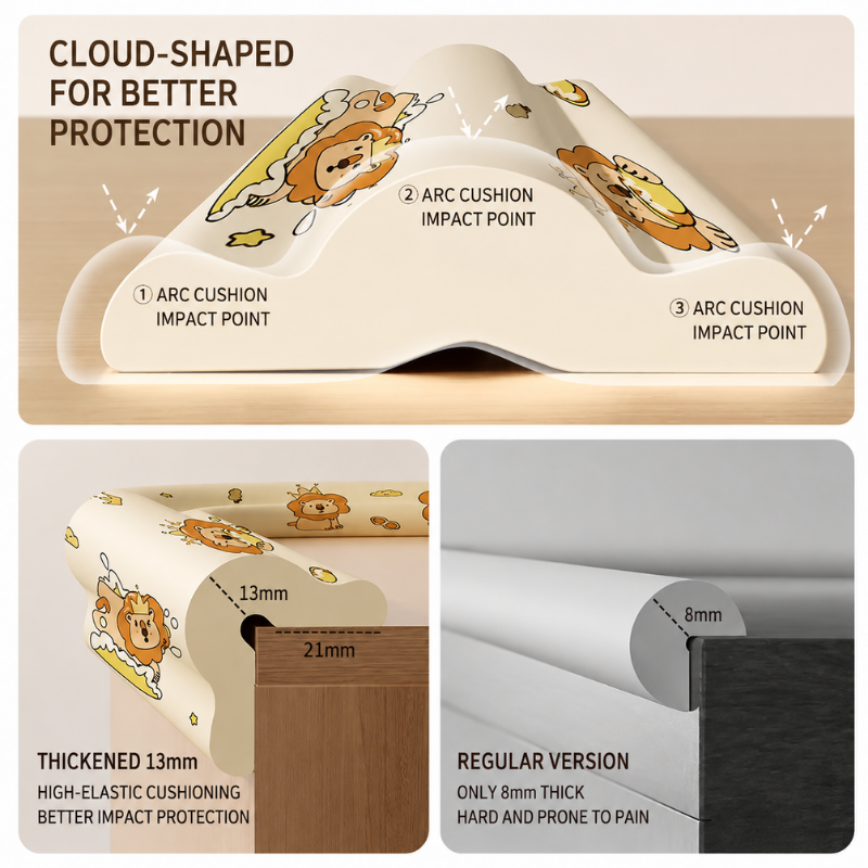 Baby Corner Protector Anti-Collision Safety Strip | Thickened L-Shaped Edge Guard with Strong Adhesive | Soft Shockproof Table Corner Protection for Kids thumbnail