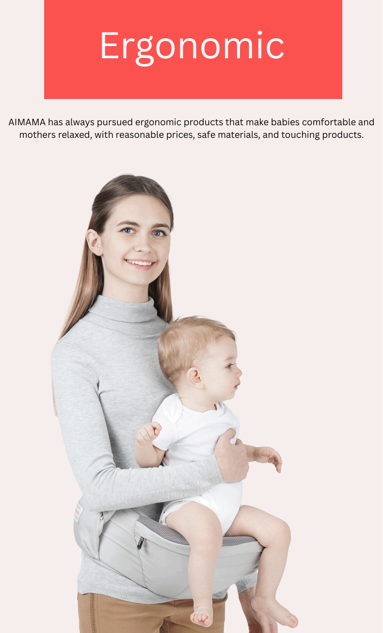 Baby Carrier Hip Seat 6-in-1 | AIMAMA  Breathable | Ergonomic Carrier with Waist Stool | Adjustable Infant & Toddler Carrier | 0–36 Months thumbnail