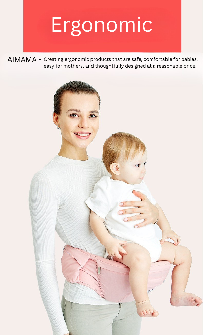 Baby Carrier with Hip Seat 6-Way | AIMAMA | Ergonomic Waist Stool Carrier | Adjustable Infant & Toddler Carrier | 4–48 Months thumbnail