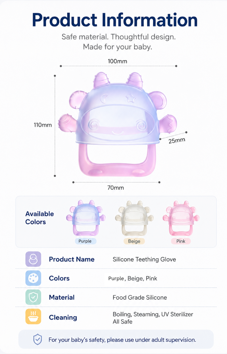Baby Silicone Teething Glove with Storage Box | Anti-Hand-Biting Teether for Infants | Soft BPA-Free Teething Mitten for Newborn Babies thumbnail