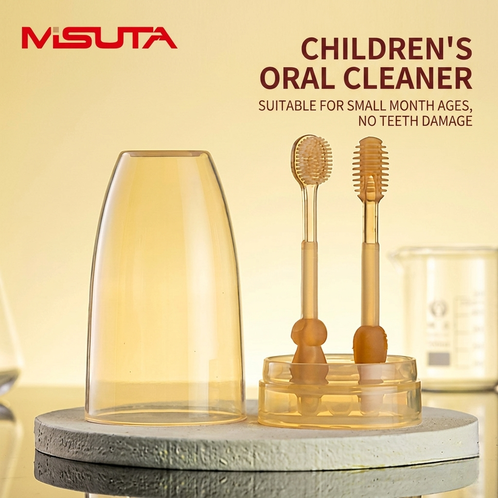 MISUTA Baby Oral Cleaner & Tongue Brush Set | Soft Infant Toothbrush for 0–18 Months | Gentle Tongue Cleaner & Gum Care Brush thumbnail