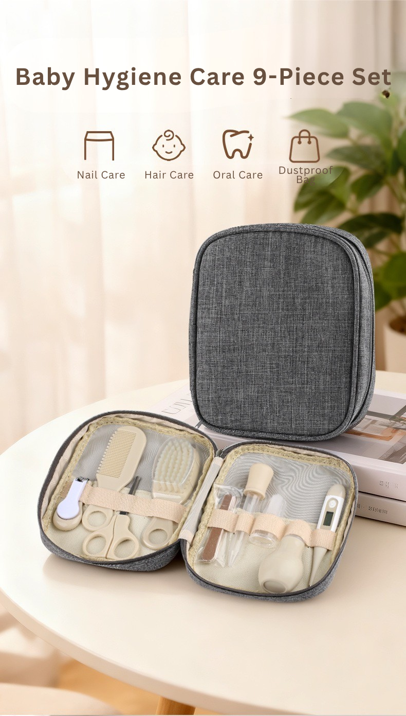 9 in 1 Baby Grooming & Hygiene Care Set with Storage Bag | Nail Clipper, Hair Care & Oral Care Kit for Newborn Baby 0–12 Years | Portable Baby Care Kit thumbnail