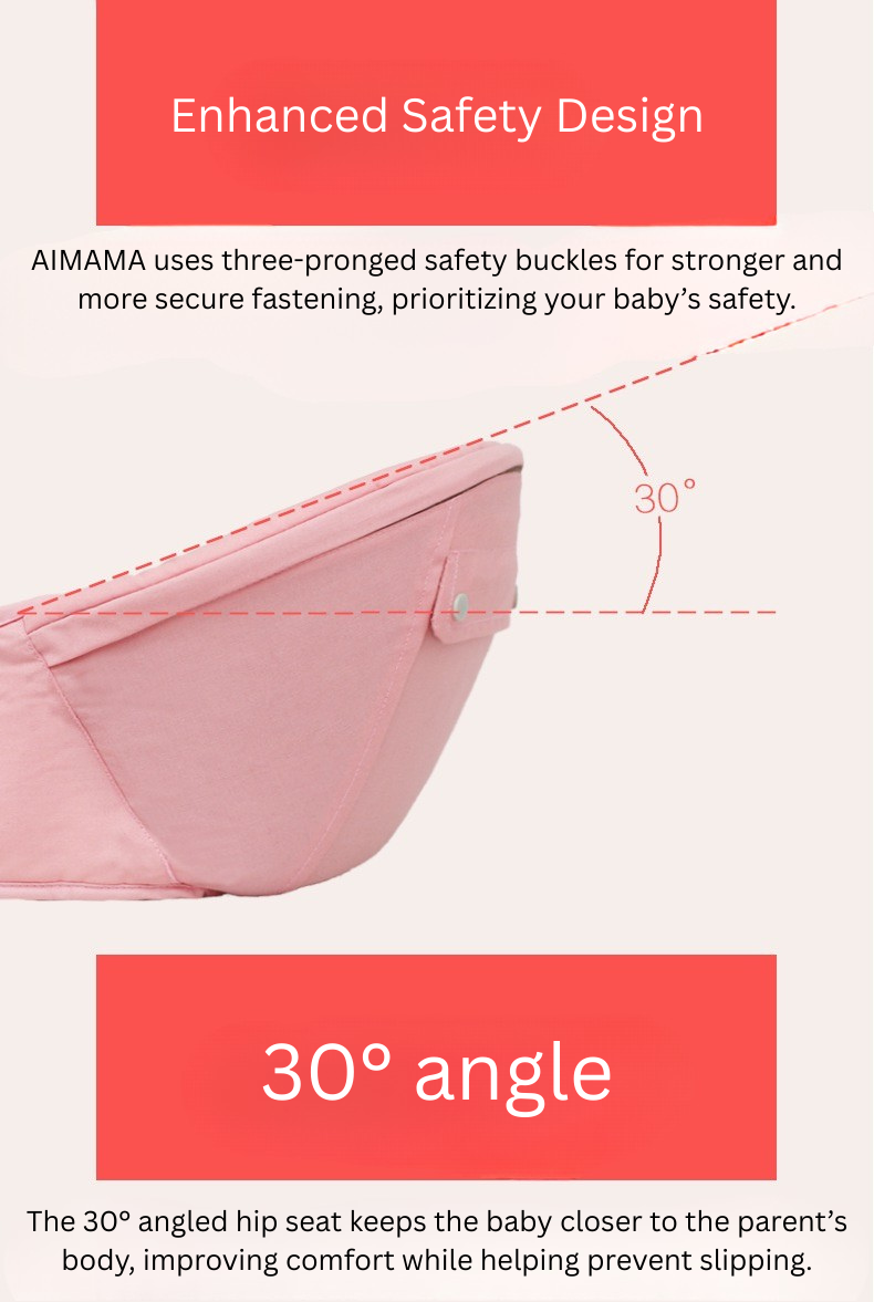 Baby Carrier with Hip Seat 6-Way | AIMAMA | Ergonomic Waist Stool Carrier | Adjustable Infant & Toddler Carrier | 4–48 Months thumbnail