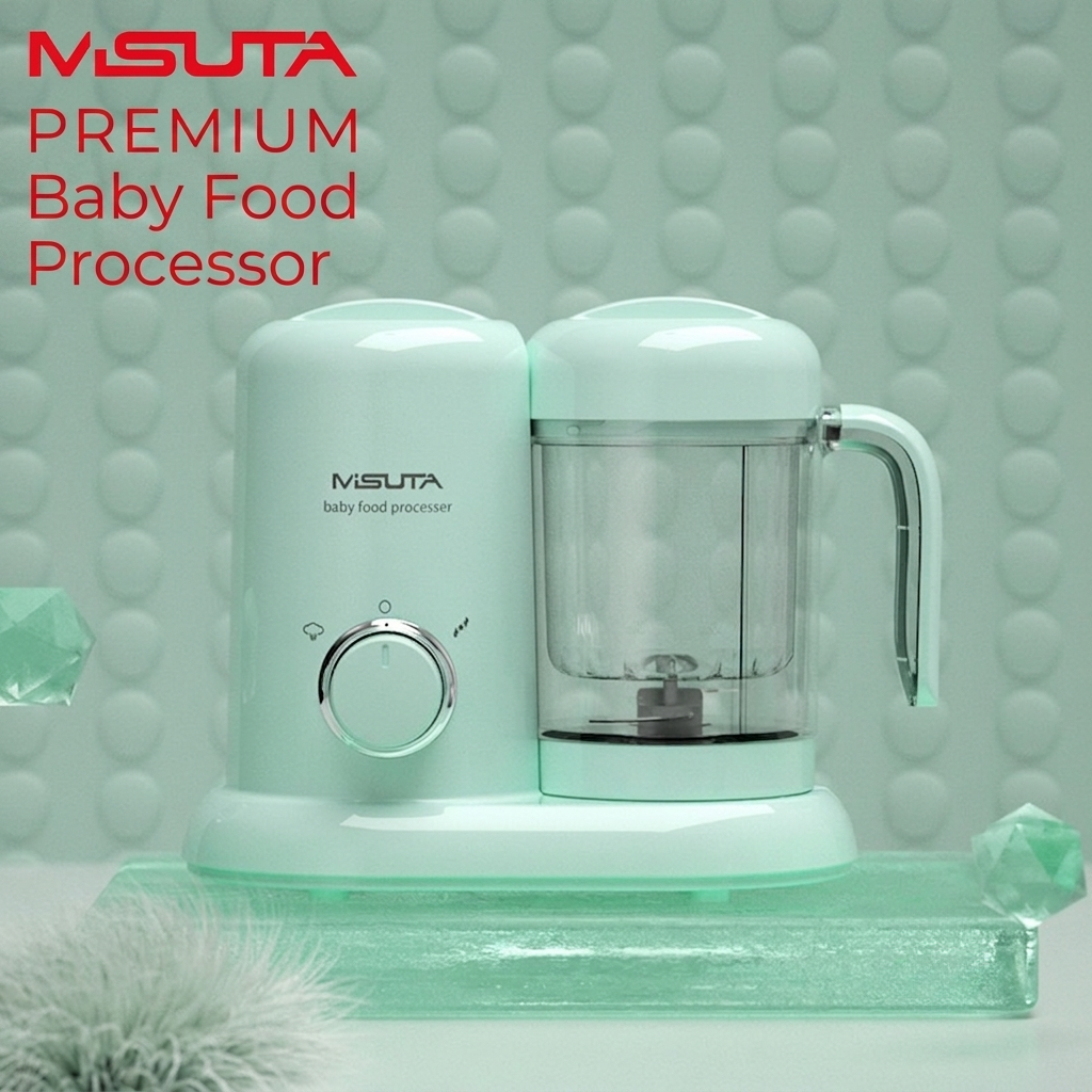 MISUTA Baby Food Processor | Steam & Blend Baby Food Maker | One-Touch Baby Food Steamer Blender | BPA-Free thumbnail