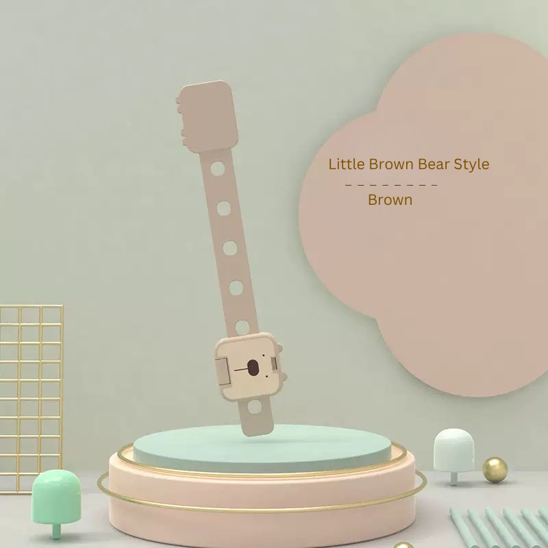 Baby Safety Lock Strap for Drawer & Cabinet | Adjustable Child Safety Lock with Strong Adhesive | No-Drill Multi-Purpose Baby Proof Lock (Crocodile Style) thumbnail