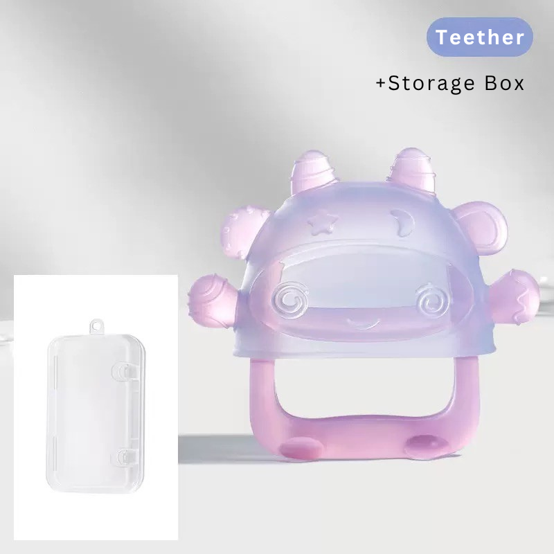 Baby Silicone Teething Glove with Storage Box | Anti-Hand-Biting Teether for Infants | Soft BPA-Free Teething Mitten for Newborn Babies thumbnail