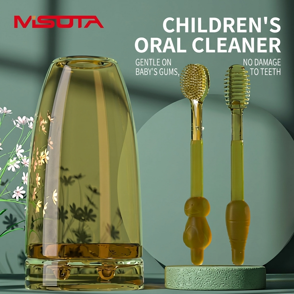MISUTA Baby Oral Cleaner & Tongue Brush Set | Soft Infant Toothbrush for 0–18 Months | Gentle Tongue Cleaner & Gum Care Brush