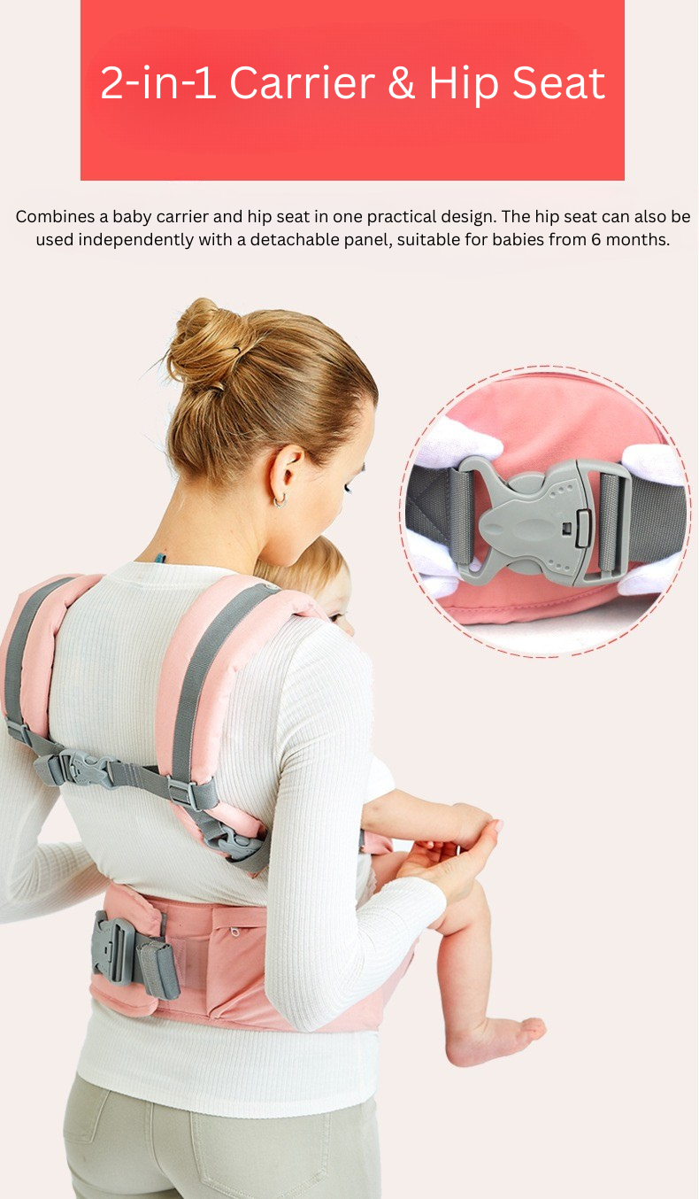 Baby Carrier with Hip Seat 6-Way | AIMAMA | Ergonomic Waist Stool Carrier | Adjustable Infant & Toddler Carrier | 4–48 Months thumbnail