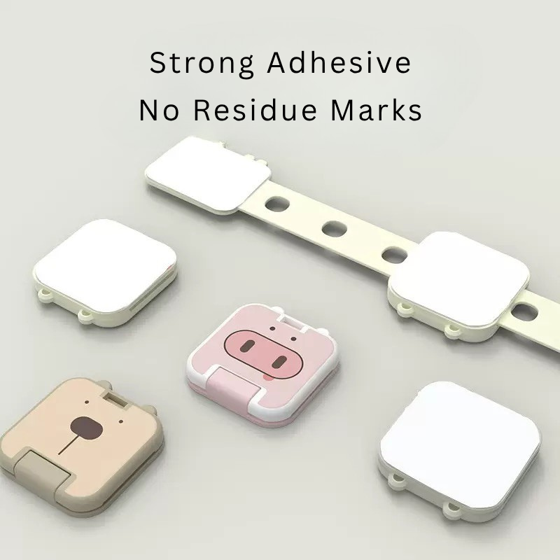 Baby Safety Lock Strap for Drawer & Cabinet | Adjustable Child Safety Lock with Strong Adhesive | No-Drill Multi-Purpose Baby Proof Lock (Crocodile Style) thumbnail