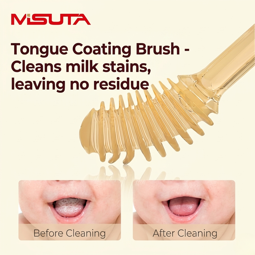 MISUTA Baby Oral Cleaner & Tongue Brush Set | Soft Infant Toothbrush for 0–18 Months | Gentle Tongue Cleaner & Gum Care Brush thumbnail