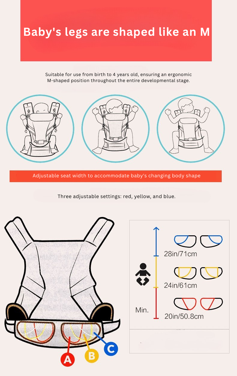 Baby Carrier ergonomic design | Breathable Cotton Mesh Infant Carrier | Adjustable Waist Support | Newborn to Toddler (0-48 Months) thumbnail