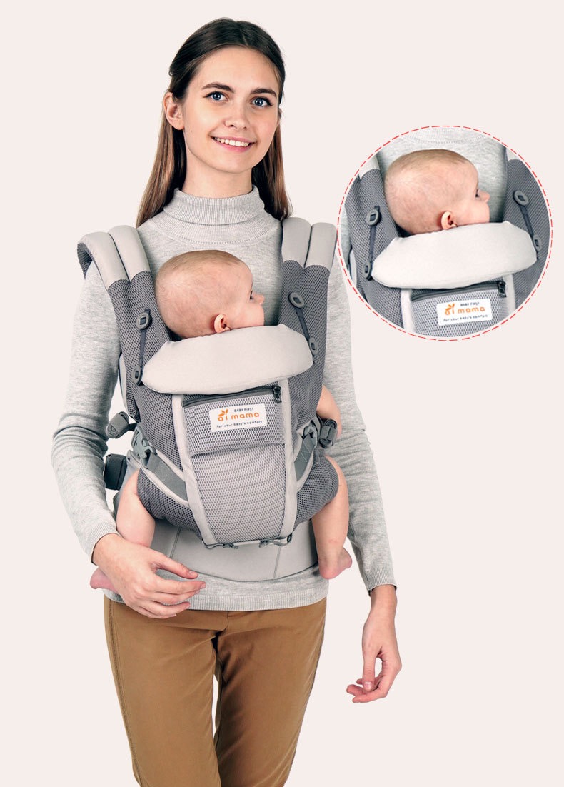 Baby Carrier ergonomic design | Breathable Cotton Mesh Infant Carrier | Adjustable Waist Support | Newborn to Toddler (0-48 Months) thumbnail