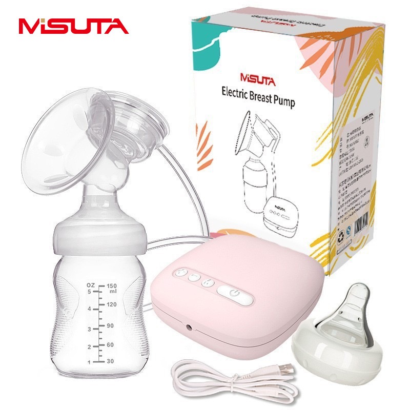 MISUTA Electric Breast Pump | USB Rechargeable Breastfeeding Pump | Anti-Backflow Milk & Air Separation System | Portable Breast Milk Extractor thumbnail