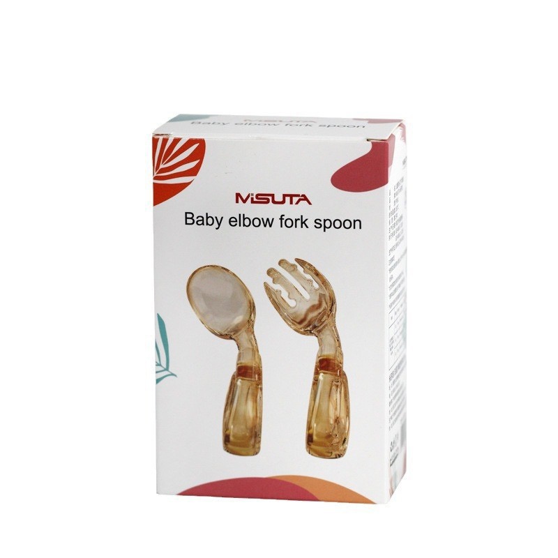 Baby Training Fork & Spoon Set with Storage Box | Easy-Grip Self-Feeding Utensils for Toddlers | Safe Bent Spoon & Fork Learning Cutlery thumbnail