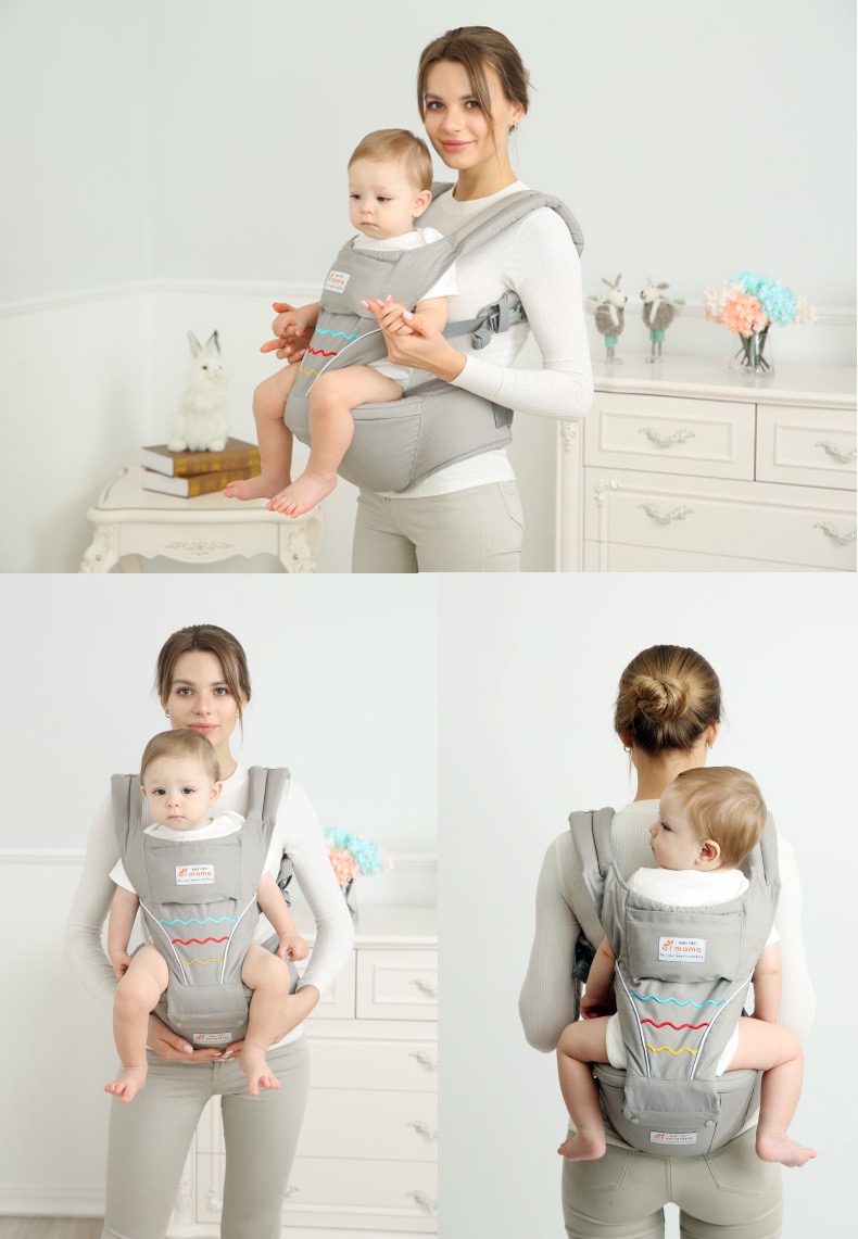 Baby Carrier with Hip Seat 6-Way | AIMAMA | Ergonomic Waist Stool Carrier | Adjustable Infant & Toddler Carrier | 4–48 Months thumbnail