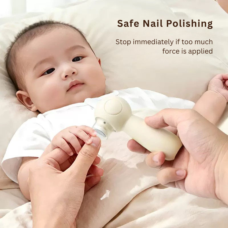 USB Rechargeable Baby Electric Nail Trimmer | Safe Nail File & Polisher for Newborns and Toddlers | 6 Grinding Heads with Type-C Charging thumbnail