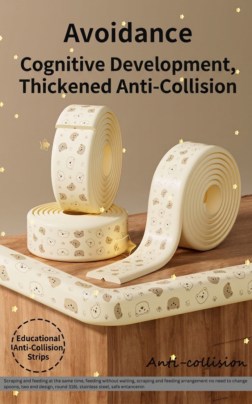 Baby Edge Protector Strip | Soft Anti-Collision Foam Edge Guard | Strong Adhesive Furniture Safety Cushion for Tables, Cabinets & Cribs thumbnail