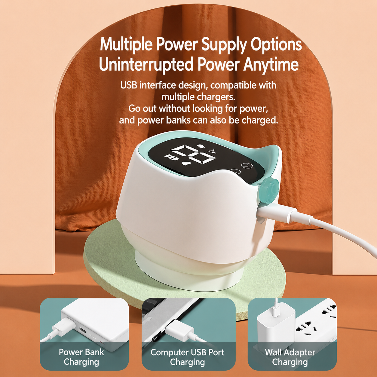 MISUTA Wearable Electric Breast Pump | USB Rechargeable Wireless Breast Pump | 180ml PPSU Milk Collector with Digital Display & 27 Adjustable Levels thumbnail