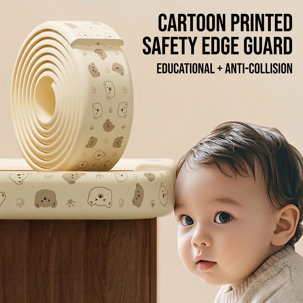 Baby Edge Protector Strip | Soft Anti-Collision Foam Edge Guard | Strong Adhesive Furniture Safety Cushion for Tables, Cabinets & Cribs