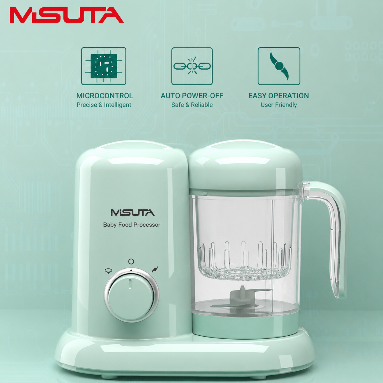 MISUTA Baby Food Processor | Steam & Blend Baby Food Maker | One-Touch Baby Food Steamer Blender | BPA-Free