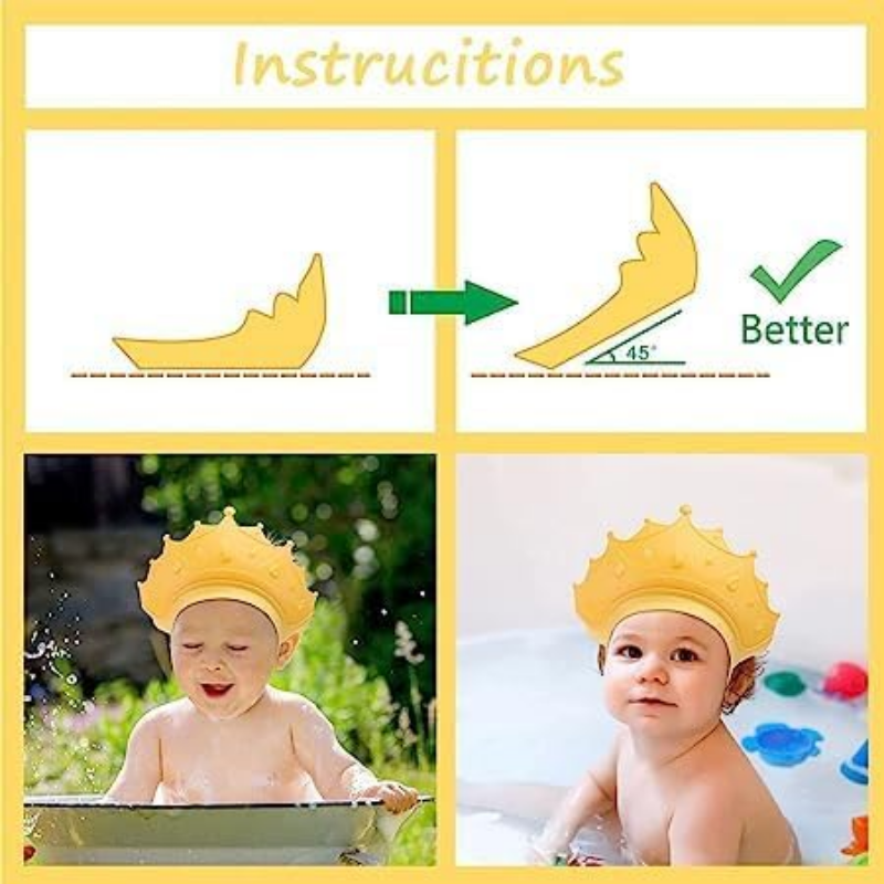 Baby Shower Cap | Adjustable Crown Shampoo Shower Cap | Waterproof Bath Hat for Babies & Toddlers thumbnail