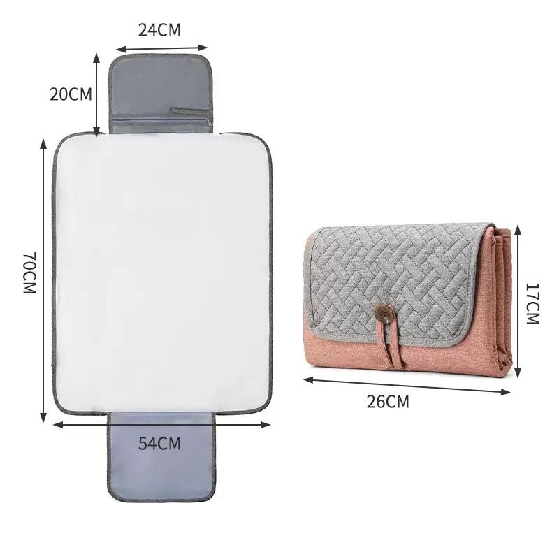 Portable Diaper Changing Pad with Storage Bag | Waterproof Foldable Baby Urine Pad | Class A Cotton Blend | Travel Changing Mat thumbnail