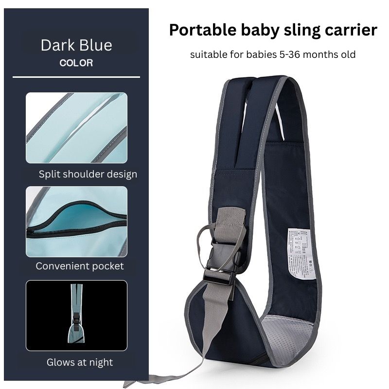 Baby Carrier Portable Sling type | Foldable Oxford Cloth Hip Seat | Anti-Slip Surface | Reflective Shoulder Strap | 5–36 Months | 25kg Capacity thumbnail