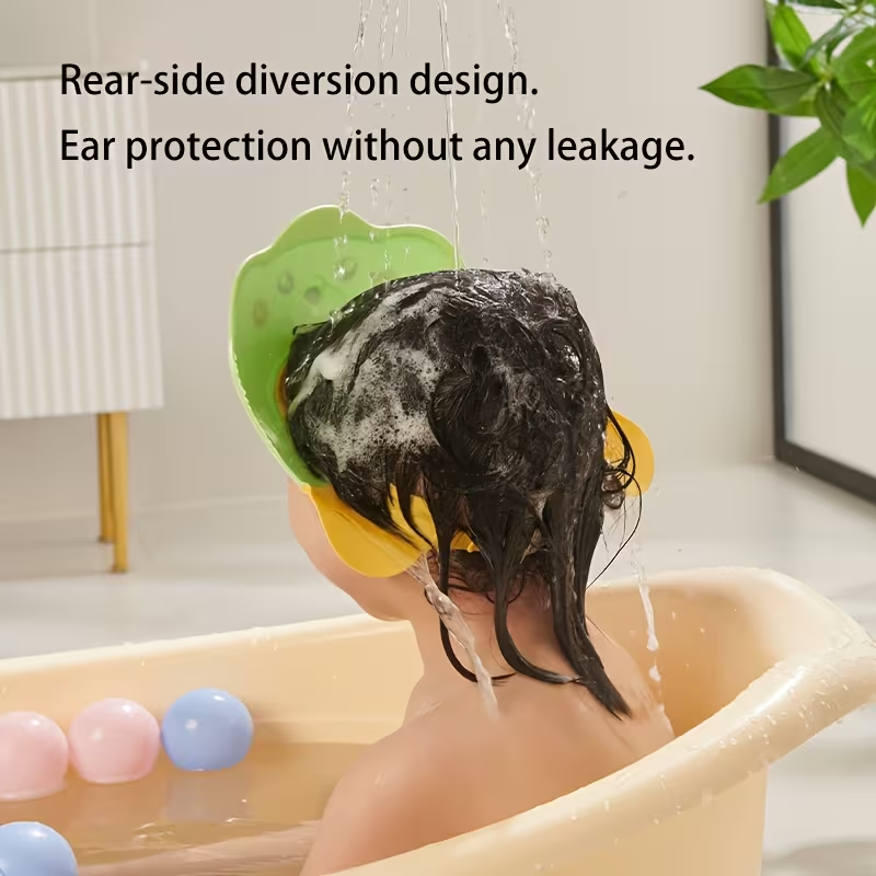 Baby Shampoo Shower Cap | Adjustable Cartoon Bath Cap | Eye & Ear Protection Hair Washing Hat | Soft PP+TPE | 6 Months+ thumbnail
